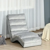 HOMCOM Floor Sofa Bed Folding Adjustable Floor Lounger Sleeper Futon Mattress Seat Chair, Light Grey(m-2)