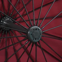 Outsunny Parasol déporté rond inclinable rotatif 360° manivelle piètement acier mât alu. dim. Ø 3 x 2,4H m polyester haute densité bordeaux(m-7)