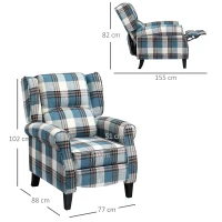HOMCOM Single Armchair Sofa Push Back Recliner Living Room Furniture Cushion Padded Seat w/Armrest(m-3)