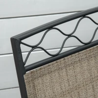 Outsunny Double Outdoor Glider Chair, 2 Seater Patio Rocking Chairs, Swing Bench with Tempered Glass Table, Breathable Mesh Fabric for Backyard, Garden, Porch, Brown(m-9)