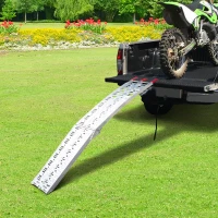 HOMCOM Rampe de chargement pliable pour tous les motos, quad aluminium argent(m-2)