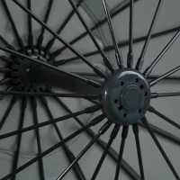 Outsunny Parasol déporté rond inclinable rotatif 360° manivelle piètement acier mât alu. dim. Ø 3 x 2,4H m polyester haute densité gris(m-7)