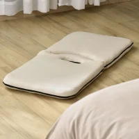 HOMCOM Adjustable Floor Chair with Adjustable Backrest Folding Chair Bed, Lazy Sofa Bed for Gaming and Reading, Beige(m-10)