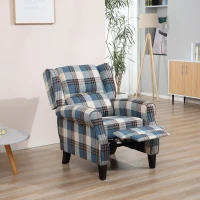 HOMCOM Single Armchair Sofa Push Back Recliner Living Room Furniture Cushion Padded Seat w/Armrest(m-2)
