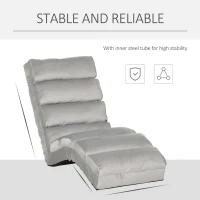 HOMCOM Floor Sofa Bed Folding Adjustable Floor Lounger Sleeper Futon Mattress Seat Chair, Light Grey(m-7)