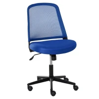 Vinsetto Chaise de bureau ergonomique fonction bascule hauteur réglable pivotant 360° revêtement maille bleu(m-1)