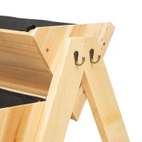 Outsunny 3 Tier Raised Beds for Garden, Wooden Planter Boxes with Clapboard and Hooks, 142L, 120 x 68 x 80cm(m-8)