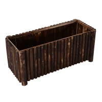 Outsunny Raised Flower Bed Wooden Rectangular Planter Container Box Herb Pot 120L x 50W x 50H (cm)(m-8)