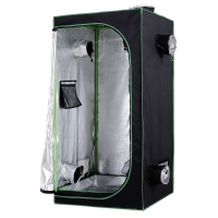 Outsunny Chambre de Culture hydroponique Tente de Culture Grow Box 0,8L x 0,8l x 1,6H m Oxford 600D Mylar Noir Vert