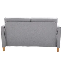 HOMCOM Two-Seater Linen-Look Sofa - Grey(m-9)
