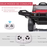 HOMCOM Voiture électrique Enfant 3 à 8 Ans - Buggy Quad électrique 2 Moteurs 35 W - V. Max. 5 Km/h - télécommande - Effets Lumineux sonores - Rouge(m-5)