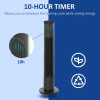 HOMCOM 30'' Freestanding Tower Fan, 3 Speed 3 Mode, 10h Timer, 70 Degree Oscillation, LED Light, 5M Remote Controller, Dark Grey(m-5)