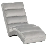 HOMCOM Floor Sofa Bed Folding Adjustable Floor Lounger Sleeper Futon Mattress Seat Chair, Light Grey(m-13)