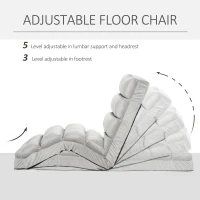 HOMCOM Floor Sofa Bed Folding Adjustable Floor Lounger Sleeper Futon Mattress Seat Chair, Light Grey(m-5)