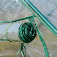 Outsunny Serre de jardin pliable 6 tablettes dim. 1,43L x 0,73l x 1,95H m porte déroulante acier vert PVC haute densité transparent(m-5)