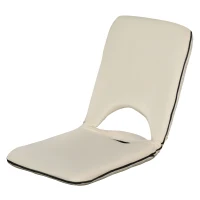 HOMCOM Adjustable Floor Chair with Adjustable Backrest Folding Chair Bed, Lazy Sofa Bed for Gaming and Reading, Beige(m-12)