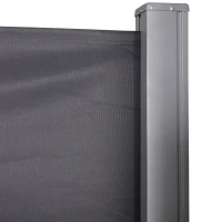 Outsunny Store latéral Brise-Vue paravent rétractable dim. 3L x 1,8H m métal Polyester imperméable Anti-UV Haute densité 180 g/m² Gris(m-9)