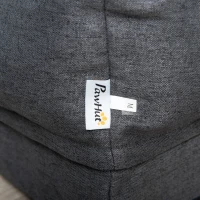 PawHut Lit pour animaux de compagnie panier pour chien orthopédique mousse à mémoire avec housse lavable amovible 75 x 60 x 20 cm gris blanc(m-9)