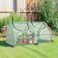 Mini serre de jardin serre à tomates double bâche acier PE PVC vert(m-2)