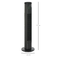 HOMCOM 30'' Freestanding Tower Fan, 3 Speed 3 Mode, 10h Timer, 70 Degree Oscillation, LED Light, 5M Remote Controller, Dark Grey(m-3)