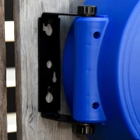 HOMCOM Enrouleur de câble électrique automatique 10 m - enrouleur électrique pivotant 180° support mural intégré bleu noir(m-9)