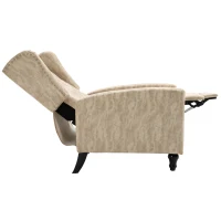 HOMCOM Studded PU Leather Reclining Armchair w/ Retractable Footrest Beige(m-12)