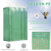Outsunny Serre de Jardin Serre à tomates dim. 1L x 0,5l x 1,5H m Porte zippée déroulante Acier PE Haute densité 140 g/m² Anti-UV Vert(m-4)