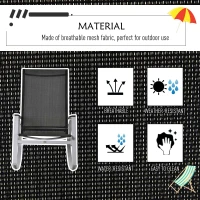 Outsunny Rocking Chair Sun Lounger Garden Seat Patio High Back Texteline Black(m-6)