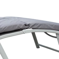 Outsunny Steel Frame Outdoor Garden Padded Sun Lounger w/ Pillow Grey(m-8)