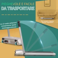 HOMCOM Tapis Roulant Elettrico Pieghevole con Display LCD, in Acciaio, 70x128x116 cm(m-6)