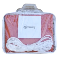 Outsunny Toldo Vela Retangular 4x6m para Varanda Jardim Proteção UV Resistente à Água Poliéster Vermelho(m-9)