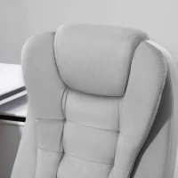 Vinsetto Sedia da Ufficio con Funzione Massaggiante e Altezza Regolabile, in PU, 67x67x116-126 cm, Grigio(m-8)