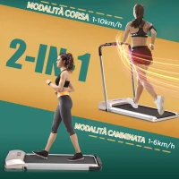 HOMCOM Tapis Roulant Elettrico Pieghevole con Display LCD, in Acciaio, 70x128x116 cm(m-4)