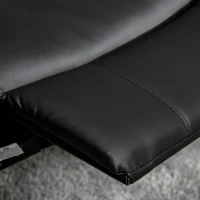 HOMCOM Divano Letto 2 Posti con Schienale Regolabile in Similpelle, 95x141,5x94,5cm, Nero(m-6)