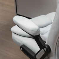 Vinsetto Sedia da Ufficio con Funzione Massaggiante e Altezza Regolabile, in PU, 67x67x116-126 cm, Grigio(m-9)