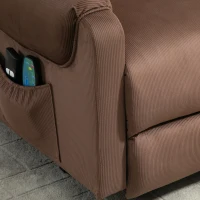 HOMCOM Poltrona Massaggiante con Assistenza per Alzarsi in piedi e Telecomando, in Poliestere e Metallo, 79x97x103 cm, Marrone(m-8)