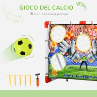 HOMCOM Porta da calcio per Bambini 3-12 anni, Rete da Giardino, Bersagli Inclusi, in Plastica, 116x48x76 cm(m-6)