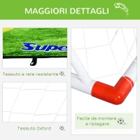 HOMCOM Porta da calcio per Bambini 3-12 anni, Rete da Giardino, Bersagli Inclusi, in Plastica, 116x48x76 cm(m-5)