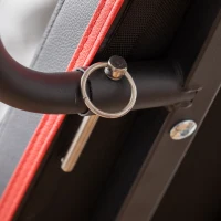 HOMCOM Panca Multifunzione, 6 livelli di Inclinazione, fino a 150 kg, in Acciaio e Pelle sintetica, 145x49x57-127 cm, Nera e Rossa(m-9)