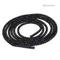 HOMCOM Corda da Allenamento Battle Rope, Ø38mmx12m, Nero e Giallo(m-3)