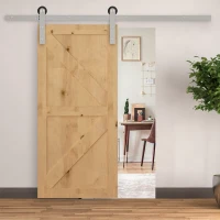 HOMCOM 6.5FT / 2m Stainless Steel Sliding Door Kits Barn Hardware Closet Set Modern Style Track System For Single Wooden Door(m-10)