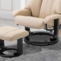 HOMCOM Poltrona Relax Reclinabile e Massaggiante con Pouf Poggiapiedi e Telecomando, 76x80x102 cm Crema(m-8)