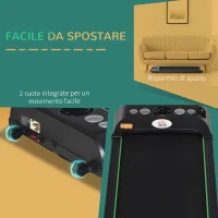 HOMCOM Tapis Roulant Elettrico Senza Manubrio, Display LED e Telecomando Velocità 1-6km/h(m-4)