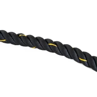 HOMCOM Corda da Allenamento Battle Rope, Ø38mmx12m, Nero e Giallo(m-7)