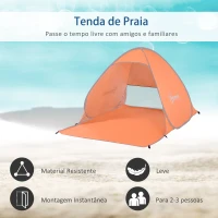 Outsunny Tenda pop-up instantânea e portátil com janelas Tipo de refúgio para piquenique, praia e acampamento com proteção UV(m-5)
