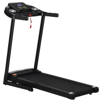 HOMCOM Tapis Roulant Pieghevole ed Elettrico da 500 W con Display LED, Portabevande e Portacellulare, 134x 60x118 cm, Nero(m-1)