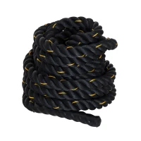 HOMCOM Corda da Allenamento Battle Rope, Ø38mmx12m, Nero e Giallo(m-1)