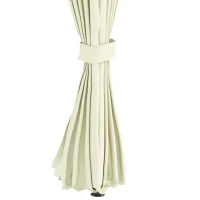 Outsunny Foisor de exterior 4 x 3 (m) cu pereti laterali, acoperis dublu ventilat, cu cadru din otel, pentru gradina, gazon, curte si punte, Bej(m-8)