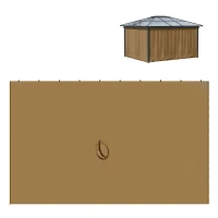 Outsunny Replacement Gazebo Curtains 4-Panel Sidewalls with Zipper for 3 x 3 (M) Yard Gazebos Canopy Tent, Brown(m-11)