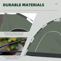 Outsunny Tenda da Campeggio Pop-Up per 4 Persone, con Borsa da Trasporto, Ganci e Tasche, 210x210x135cm(m-6)